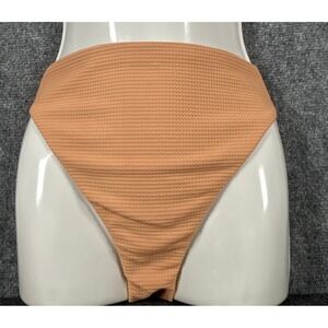 Dippin Daisys Womens XL Tan High Waisted Waffle Knit Bikini‎ Bottom NWT
